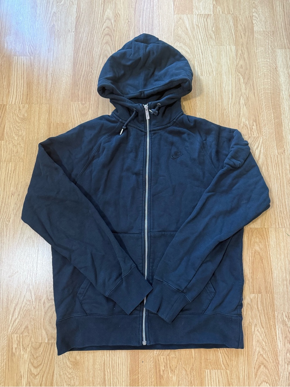 Nike Sportswear AW77 Full Zip Hoodie Men Black Heavyweight 433144 - 010 - Size M